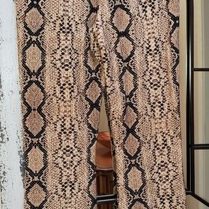 Topshop snake print high waist flare pants
